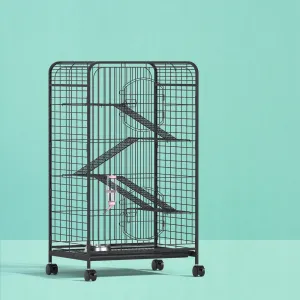 4-Level Metal Pet Cage with Ramps & Wheels - i.Pet