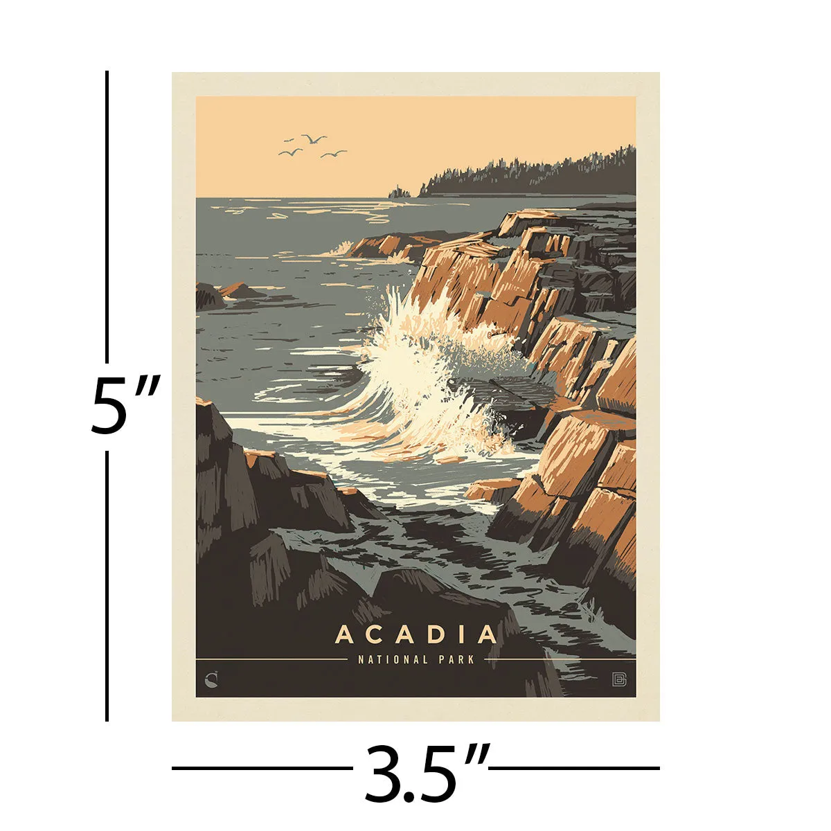 Acadia National Park Maine Breakers Vinyl Sticker