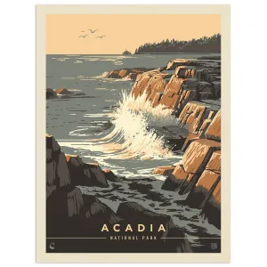 Acadia National Park Maine Breakers Vinyl Sticker