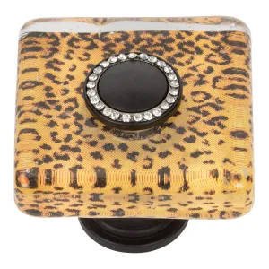 Atlas Homewares Cheetah SquareGlass Knob 3232-BL Matte Black