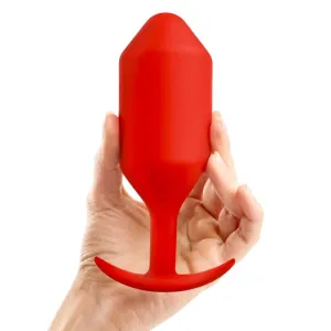 B-Vibe Snug Plug 6 Weighted Butt Plug Red