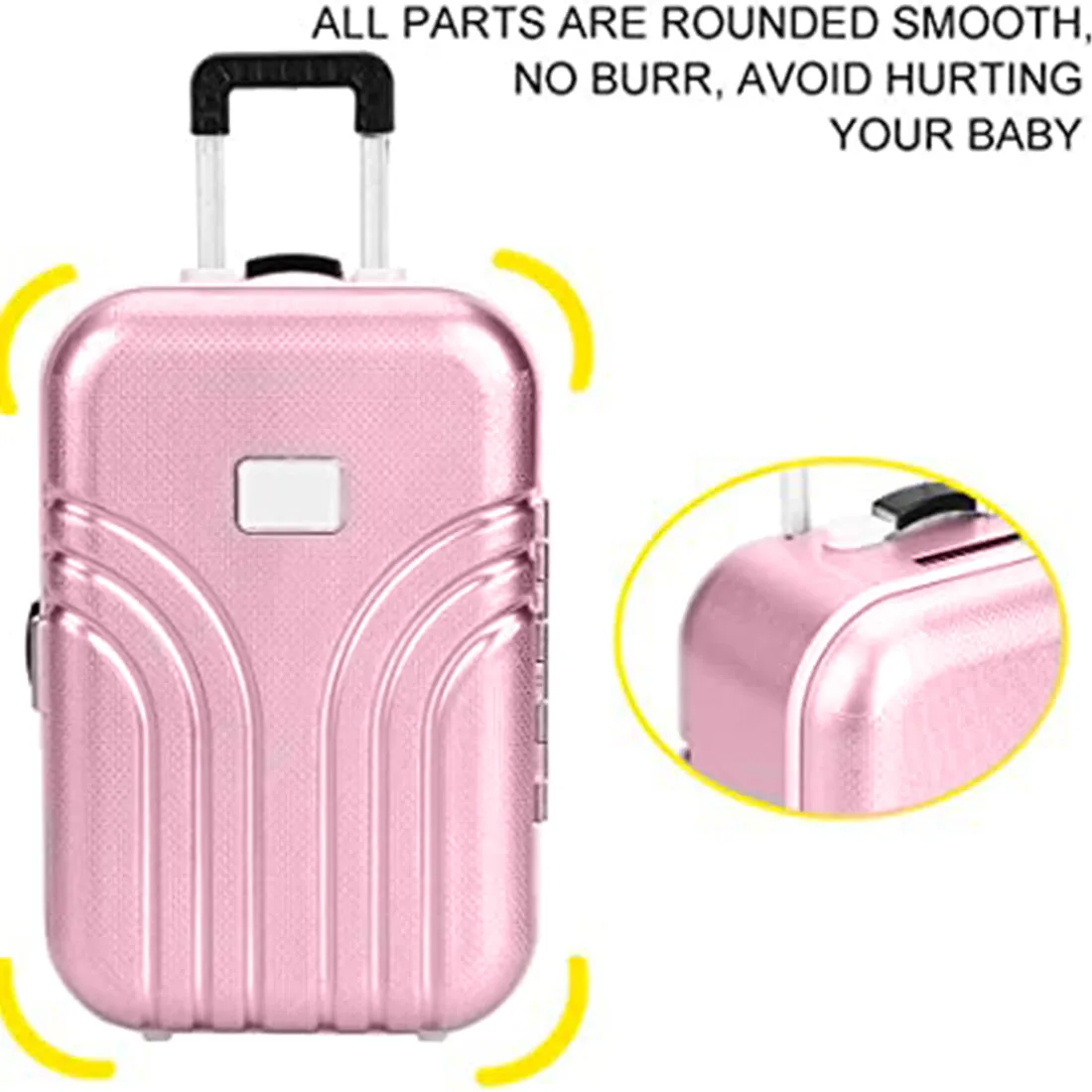 Babymoon Mini Travel Suitcase Baby Photography Props Luggage Box Accessories for Kids - Pink