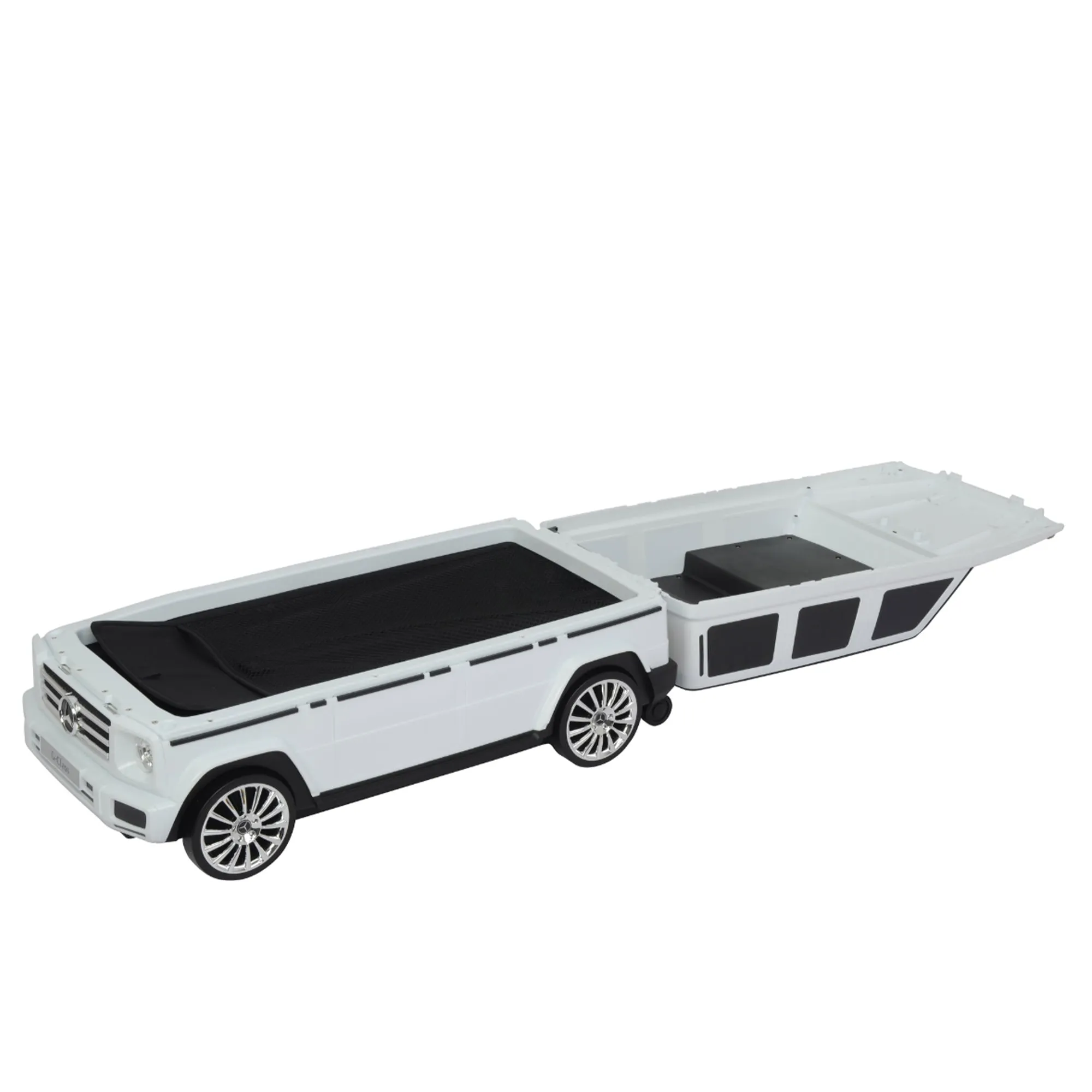 Best Ride On Cars Mercedes G Class Stylish Large Suitcase Ride On Vehicle, White