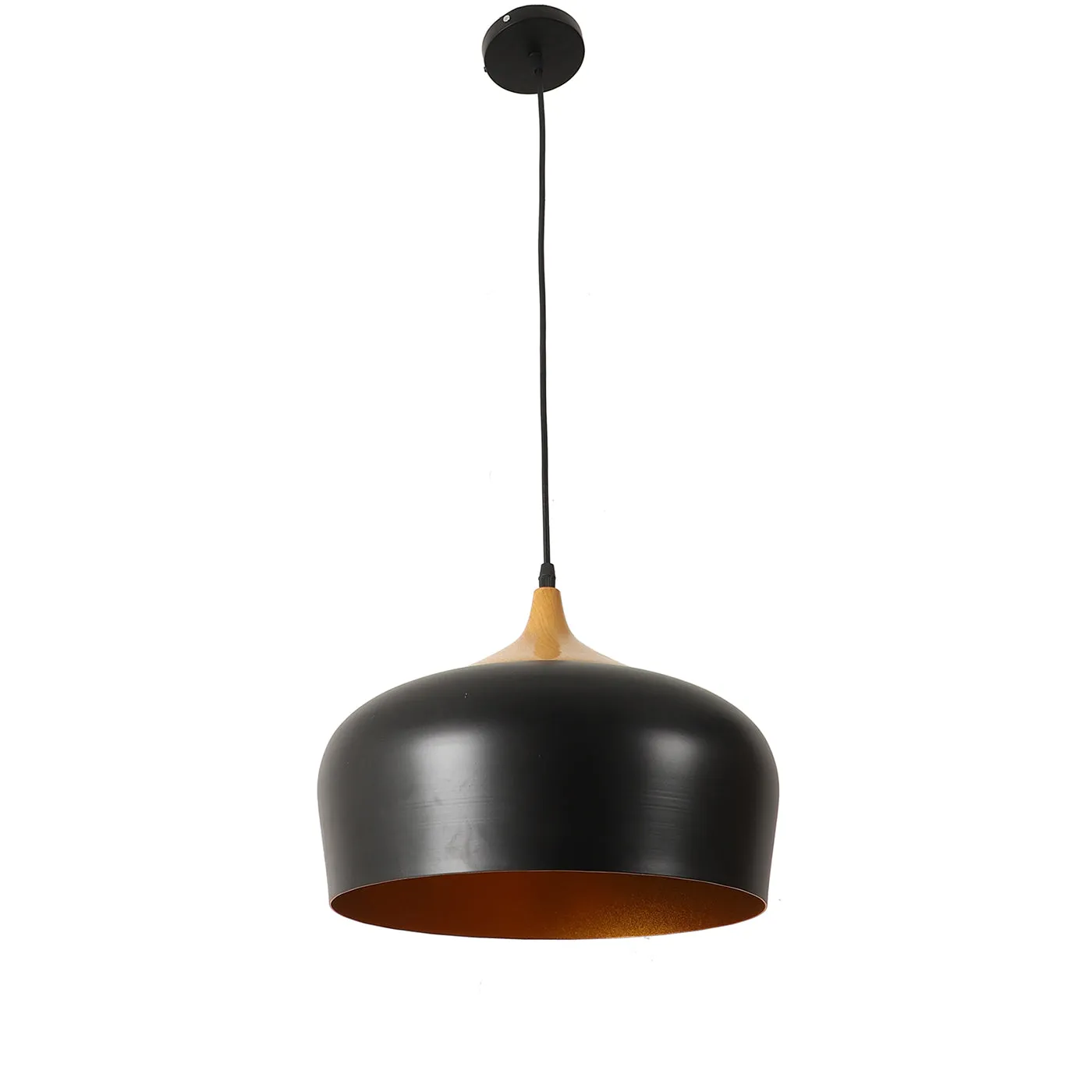 Black Metal Hanging Light - M-57-HL-BK-GD - Included Bulb