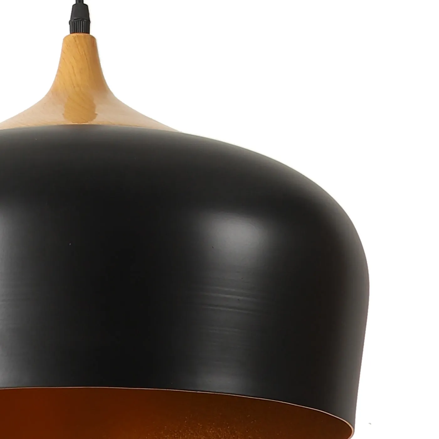 Black Metal Hanging Light - M-57-HL-BK-GD - Included Bulb