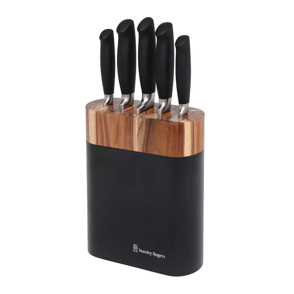 Black Oval 6 Piece Knife Block