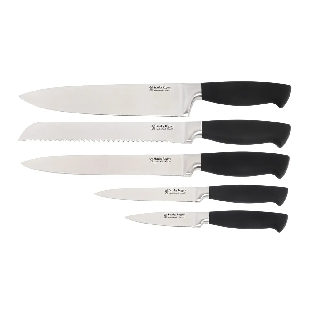 Black Oval 6 Piece Knife Block