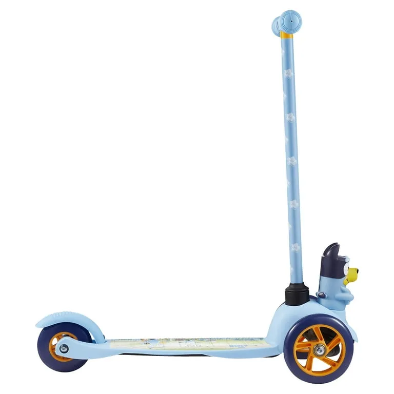 Bluey Ride-N-Glide Buddies 3D Toddler Scooter, 3 Wheel Scooter for Kids Ages 3 