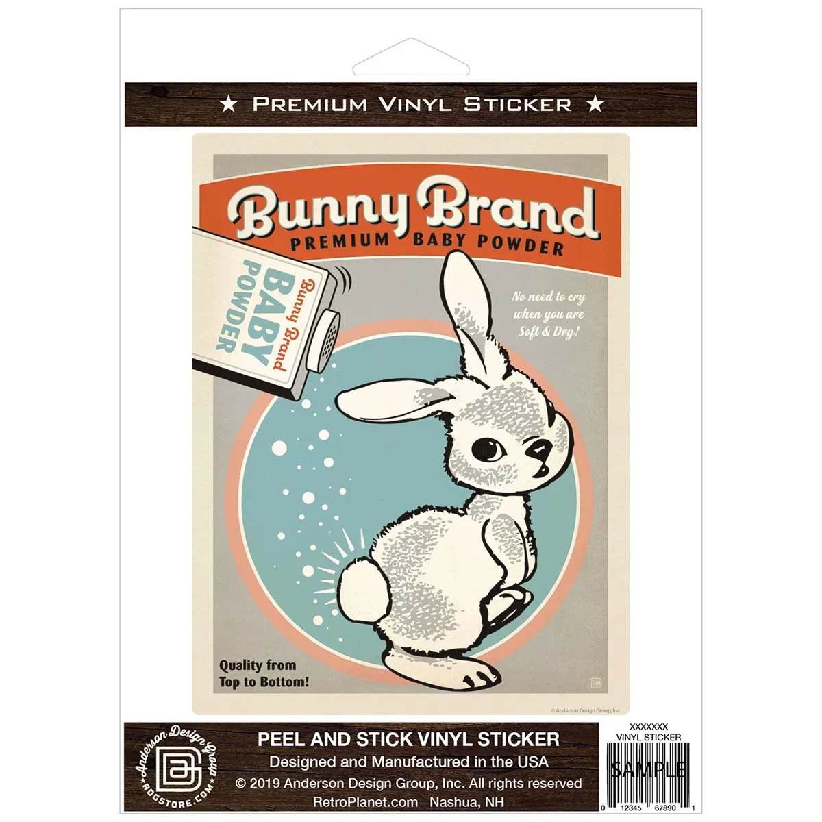 Bunny Brand Baby Powder Vinyl Sticker