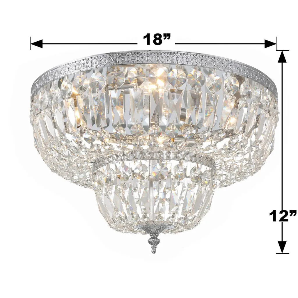 Crystorama 4 Light Spectra Crystal Polished Chrome Flush Mount