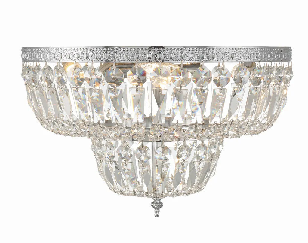 Crystorama 4 Light Spectra Crystal Polished Chrome Flush Mount