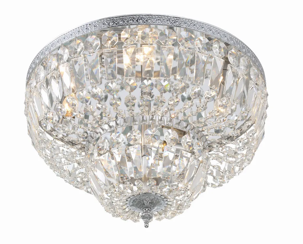 Crystorama 4 Light Spectra Crystal Polished Chrome Flush Mount