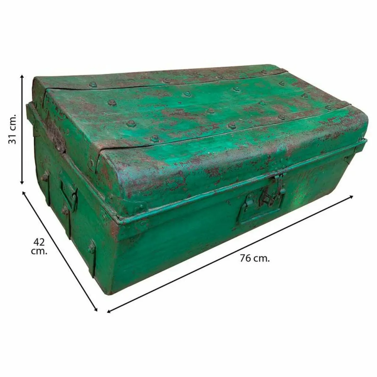 Decorative suitcase Alexandra House Living Green Iron Traditional style 42 x 31 x 76 cm