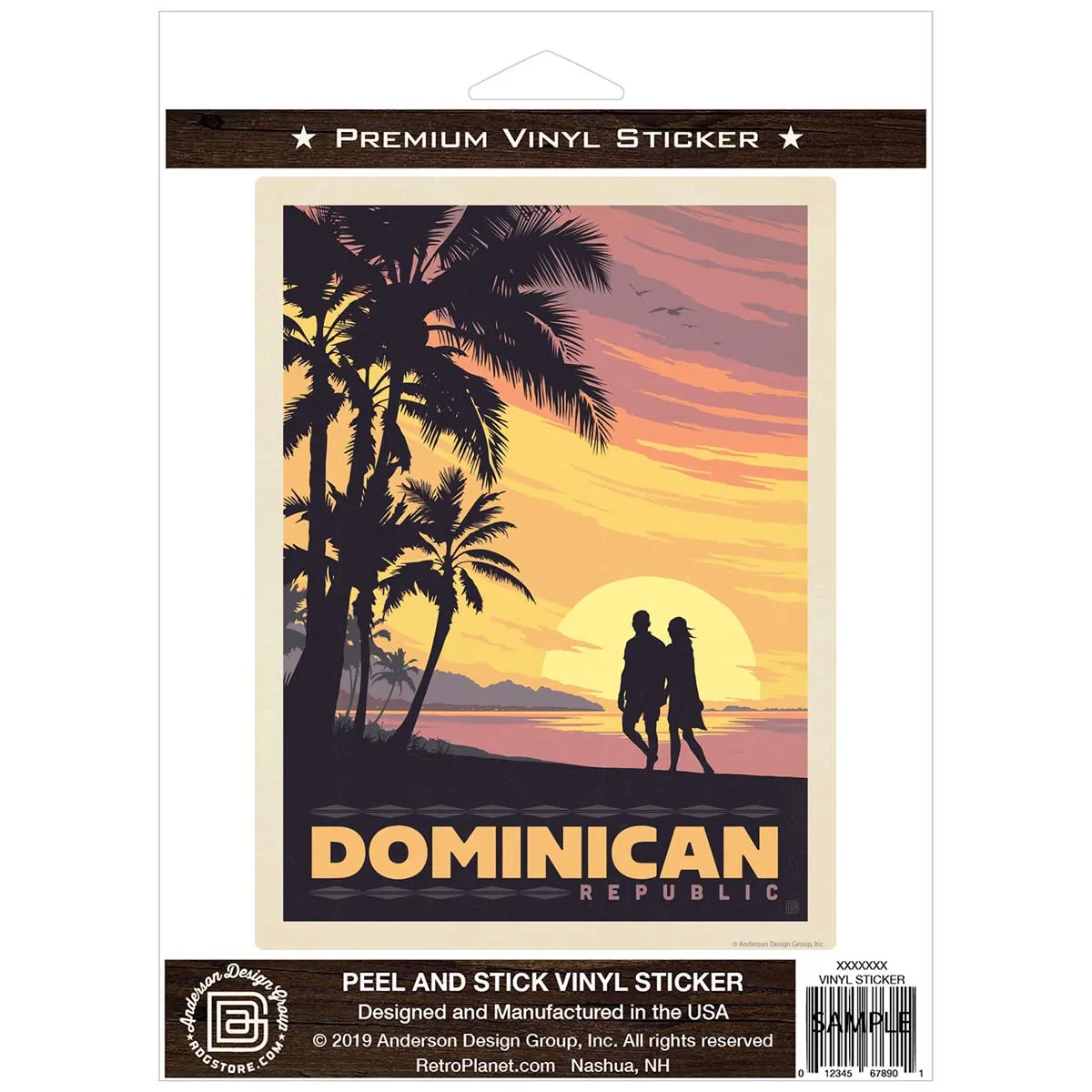Dominican Republic Sunset Beach Vinyl Sticker