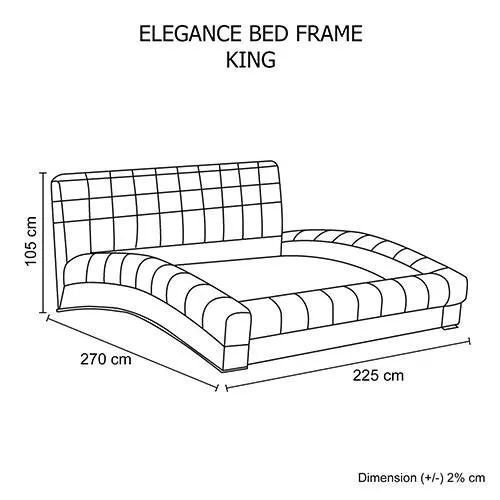 Elegance Leather Bed Frame King Black