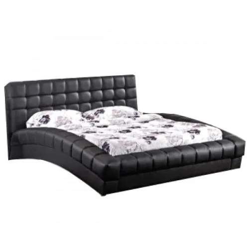 Elegance Leather Bed Frame King Black