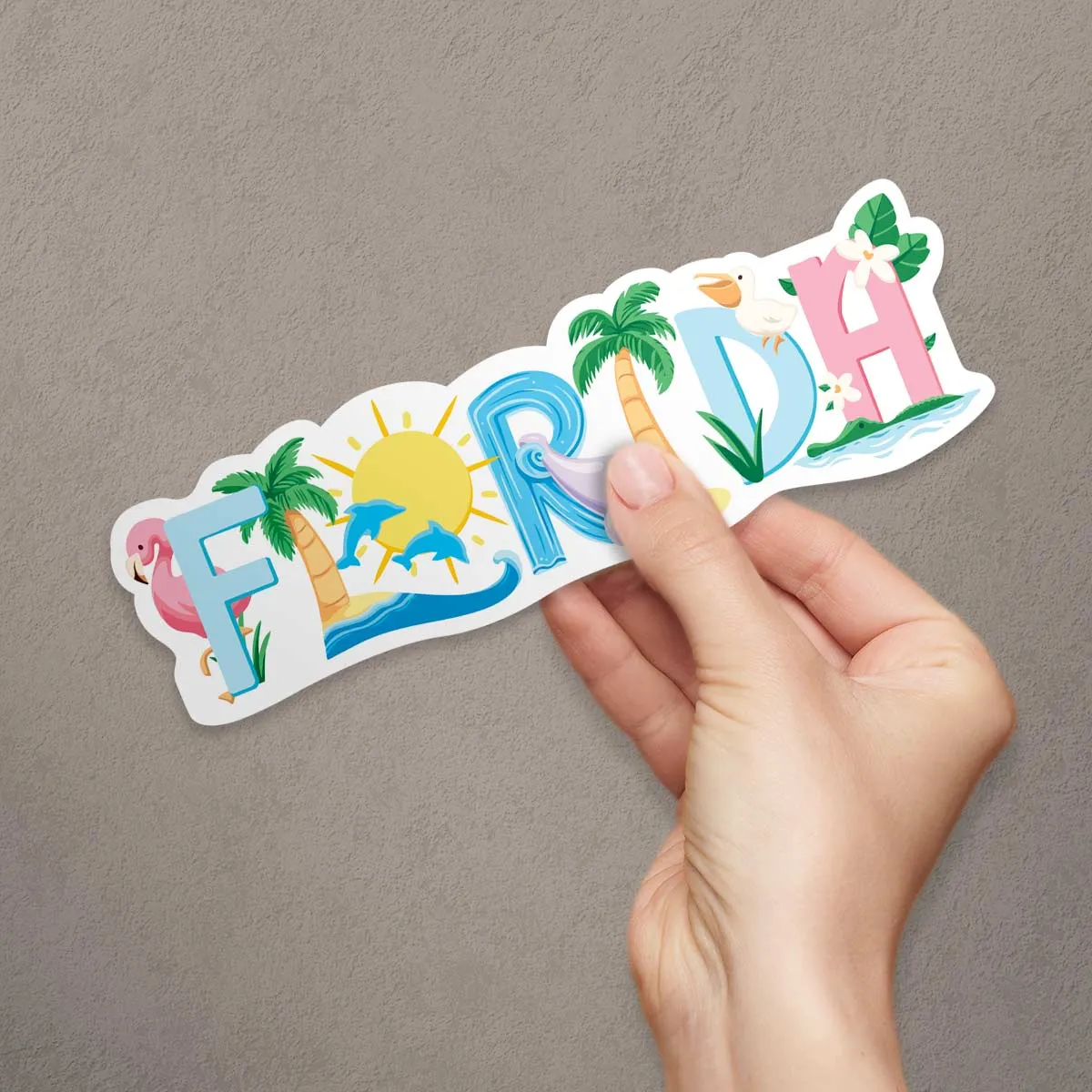 Florida Whimsical Animals Die Cut Vinyl Sticker