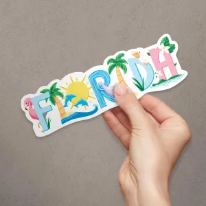 Florida Whimsical Animals Die Cut Vinyl Sticker