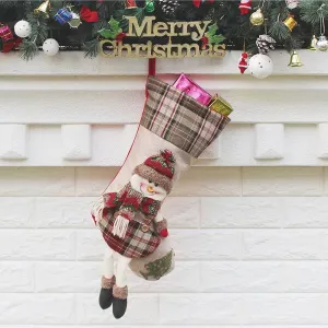 Jute Snowman Christmas Stocking (Large)