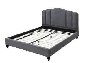 Kelsey Queen Bed, Charcoal Fabric