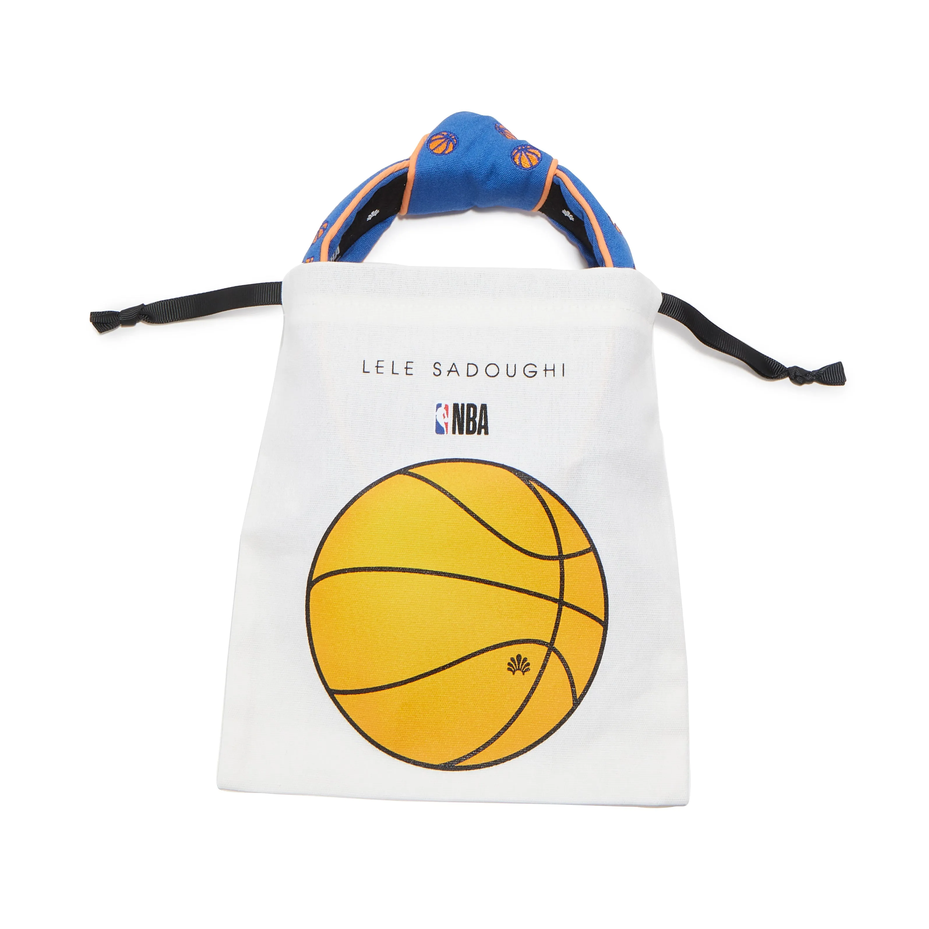 LA LAKERS LELE SADOUGHI / NBA IVORY EMBROIDERED KNOTTED HEADBAND
