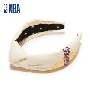 LA LAKERS LELE SADOUGHI / NBA IVORY EMBROIDERED KNOTTED HEADBAND