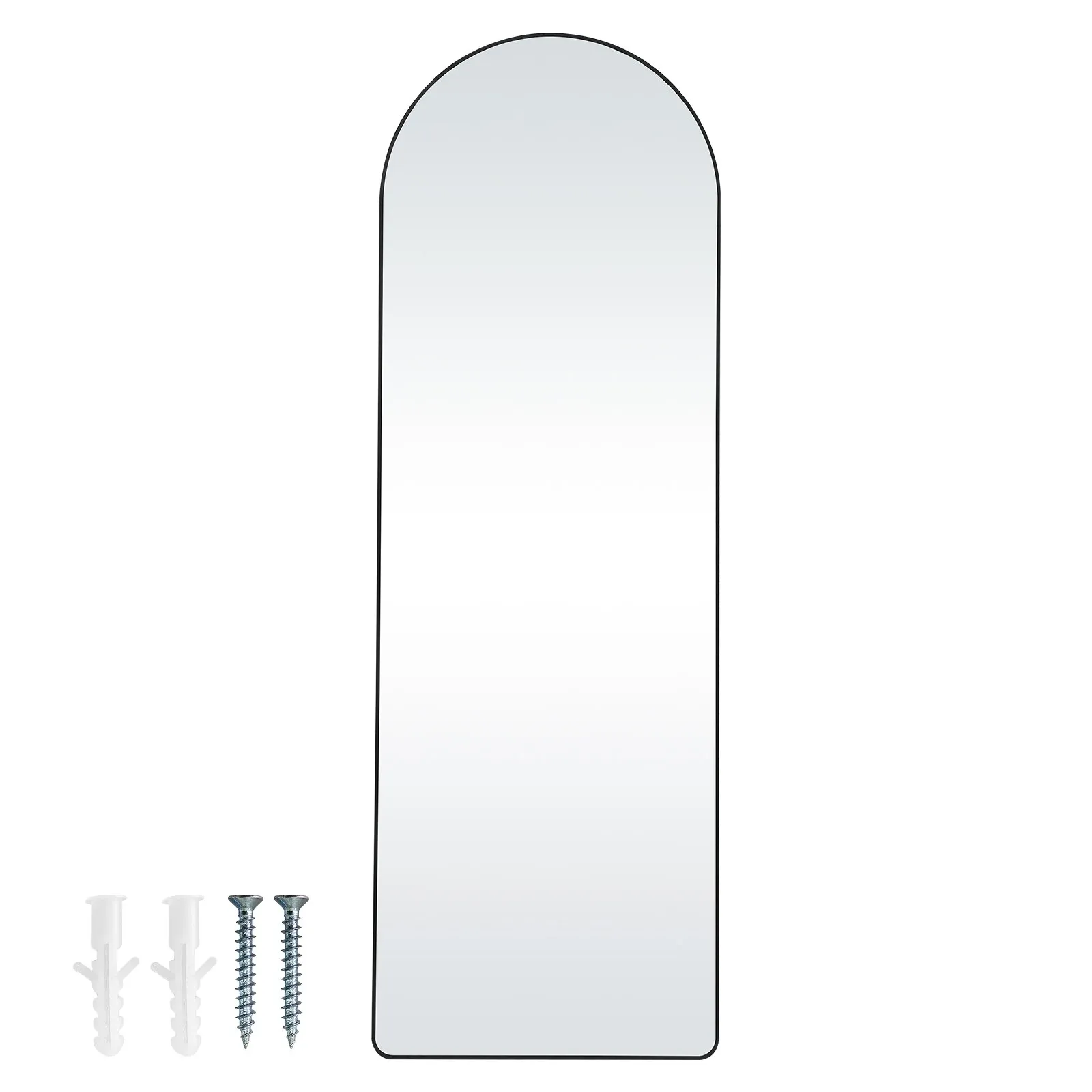 Large Free Standing Leaning Hanging Wall Mounted Floor Mirror with Stand Aluminum Alloy Frame, Full Body Dressing Mirror for Living Room Bedroom, Black