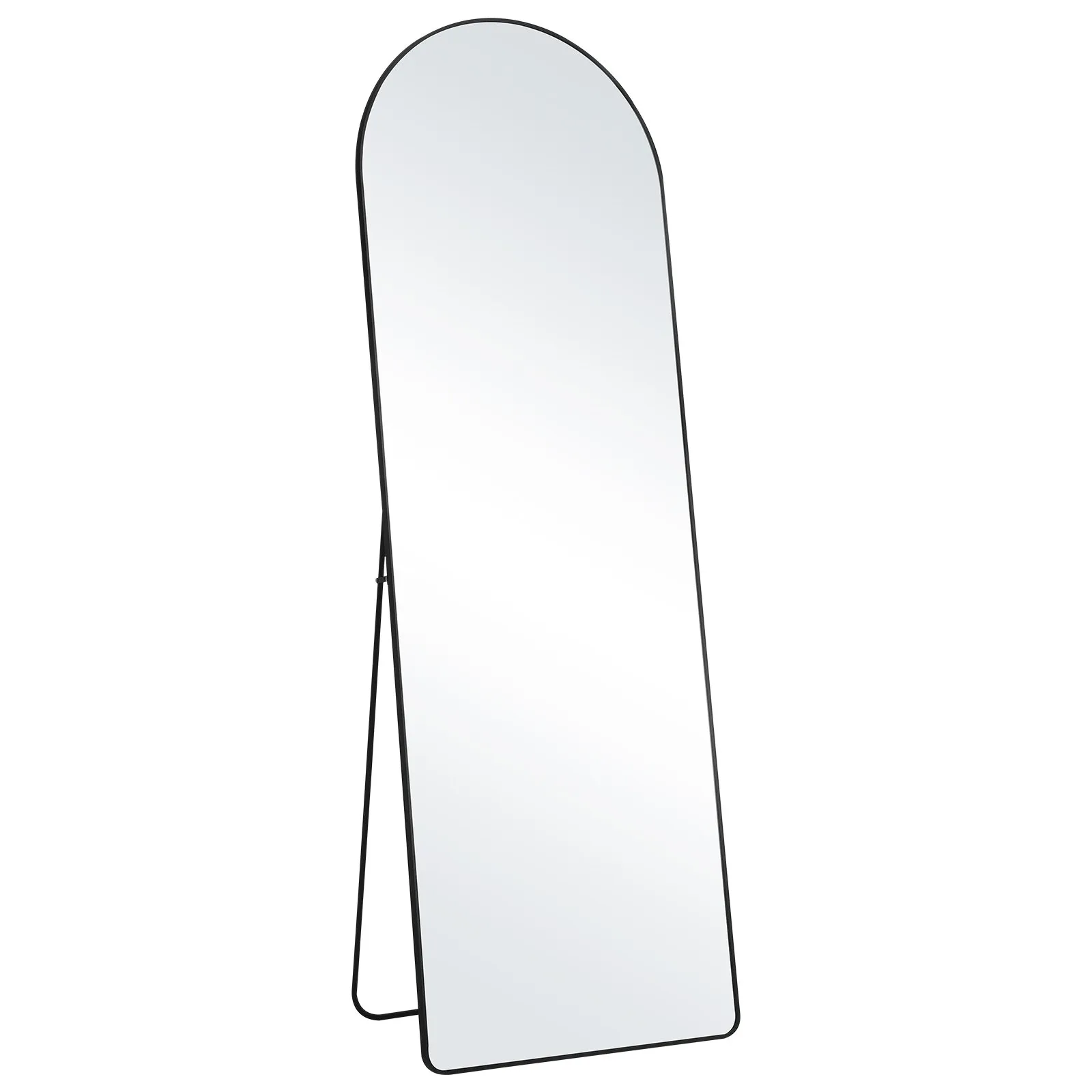 Large Free Standing Leaning Hanging Wall Mounted Floor Mirror with Stand Aluminum Alloy Frame, Full Body Dressing Mirror for Living Room Bedroom, Black