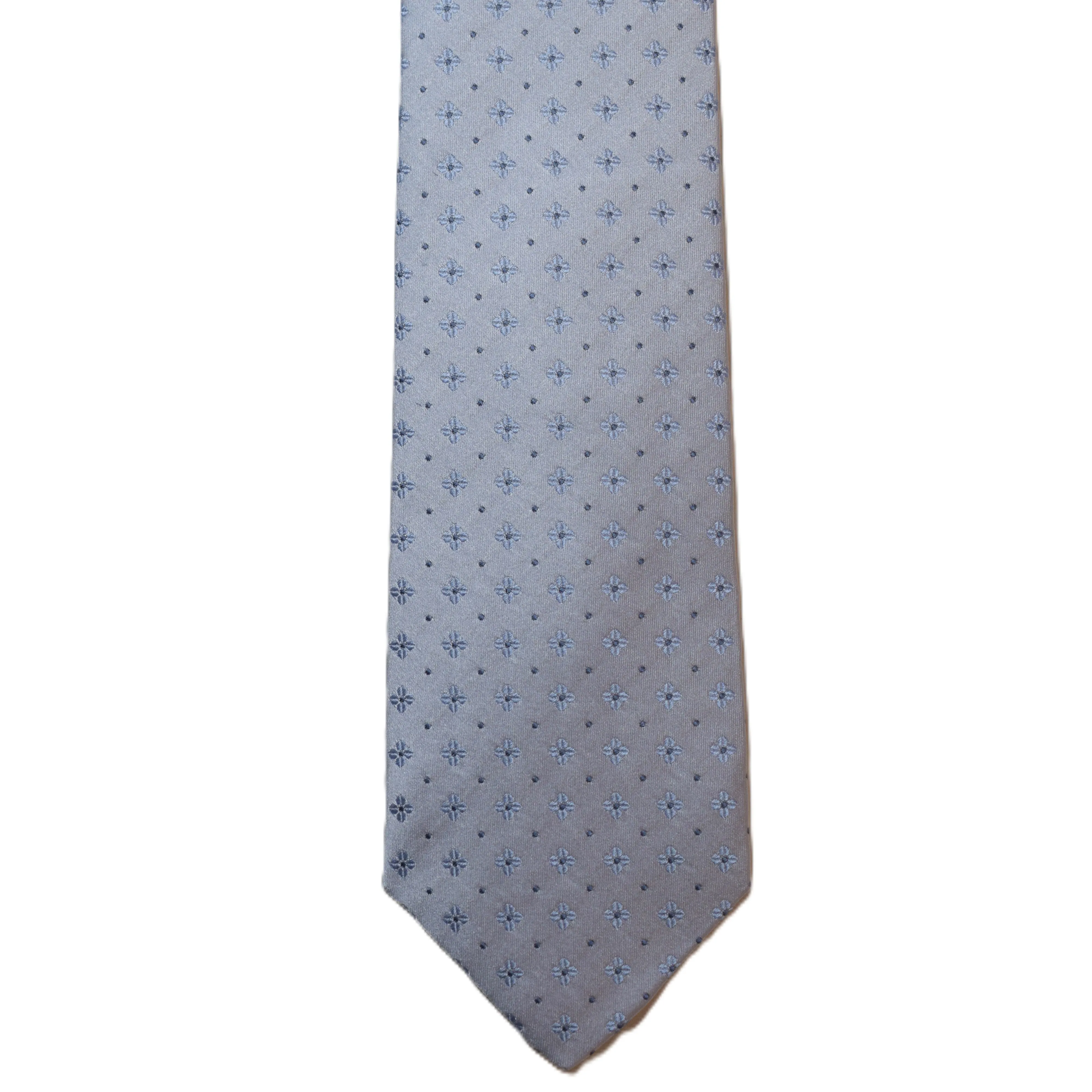 Light blue necktie with light blue flowers