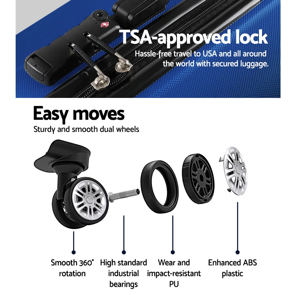 Lightweight 3pc Hard Shell Luggage Set with TSA Lock - Wanderlite