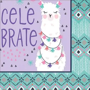 Llama Fun Napkins - Beverage 16 Pkt