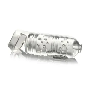 Clear Lovebotz The Milker TPE Masturbator Sleeve with Ball Strap - Enhanced Design