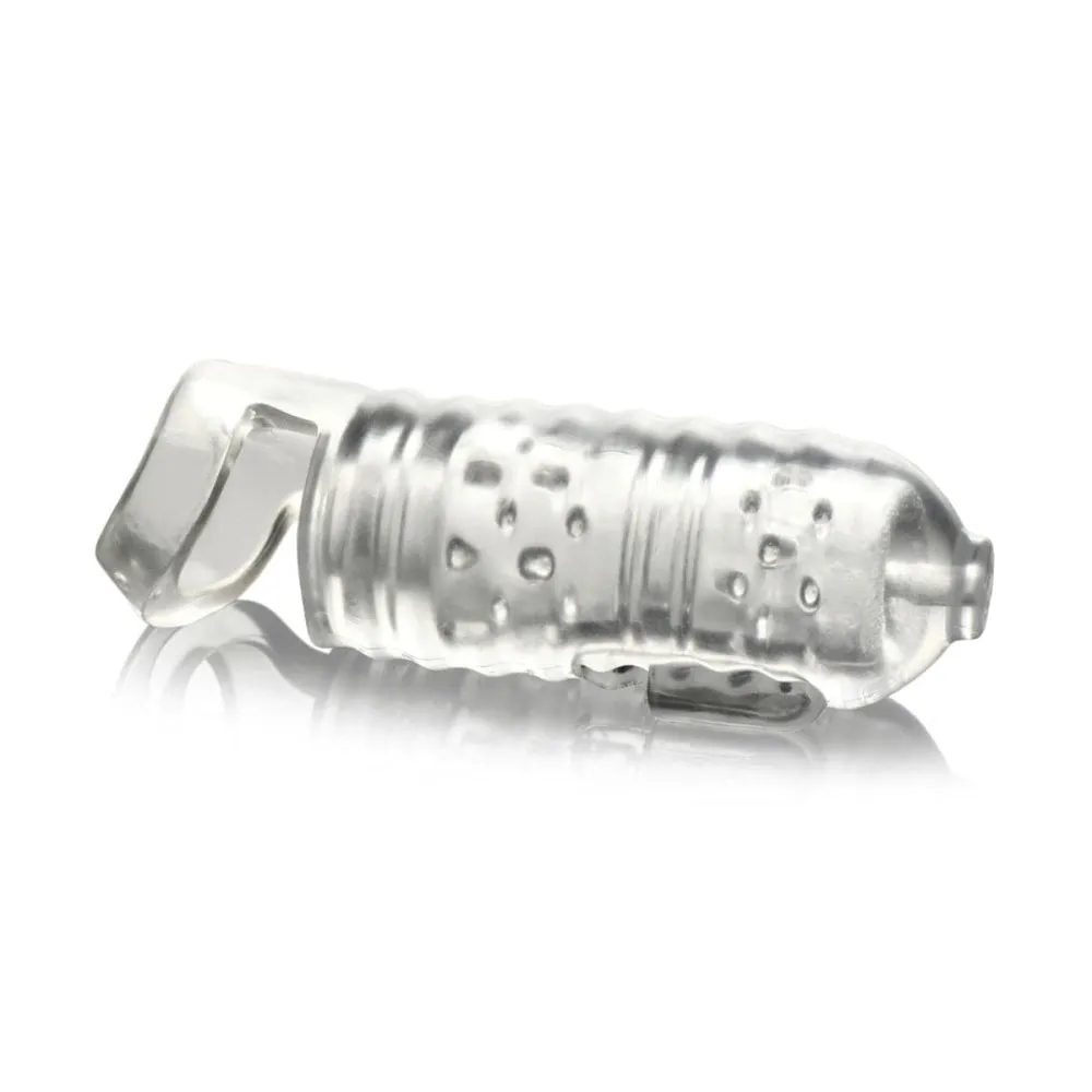 Clear Lovebotz The Milker TPE Masturbator Sleeve with Ball Strap - Enhanced Design
