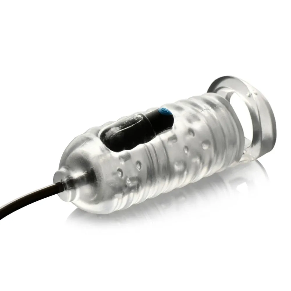 Clear Lovebotz The Milker TPE Masturbator Sleeve with Ball Strap - Enhanced Design