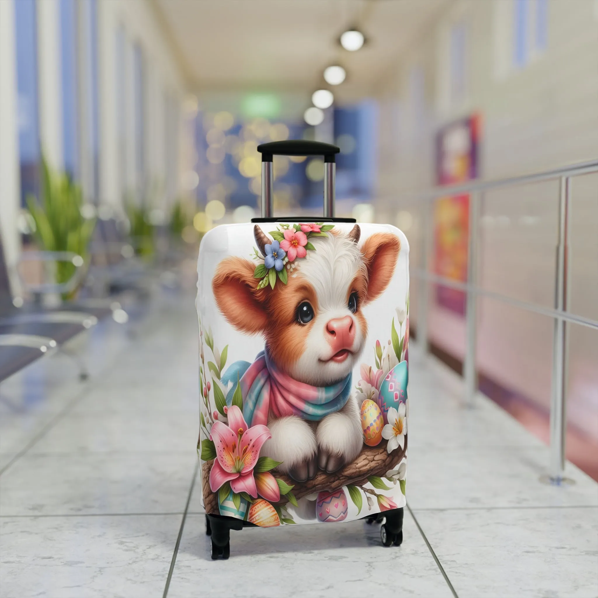 Luggage Cover, Easter, Highland Cow, awd-1632