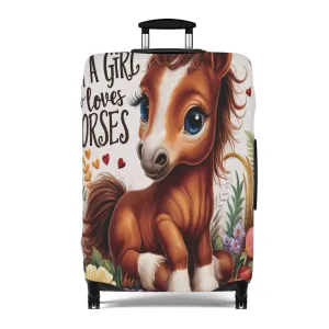 Luggage Cover, Just a Girl who Loves Horses, awd-3094