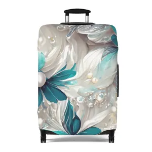 Luggage Cover, Turquoise Floral