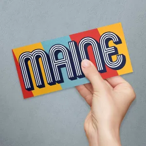 Maine Retro Style Font Die Cut Vinyl Sticker