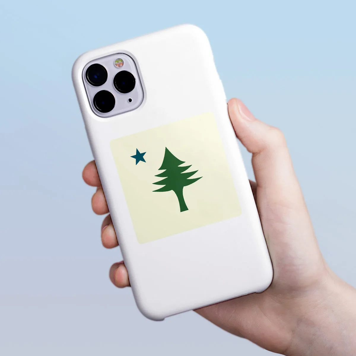 Maine State Flag Pine Tree & Star Mini Vinyl Sticker