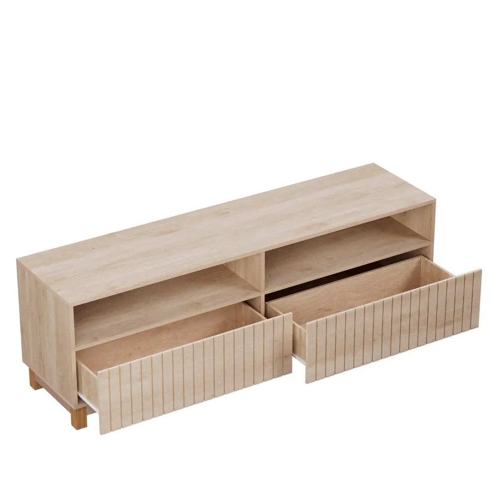 Marble-Effect TV Cabinet with Drawers & Shelves - Artiss