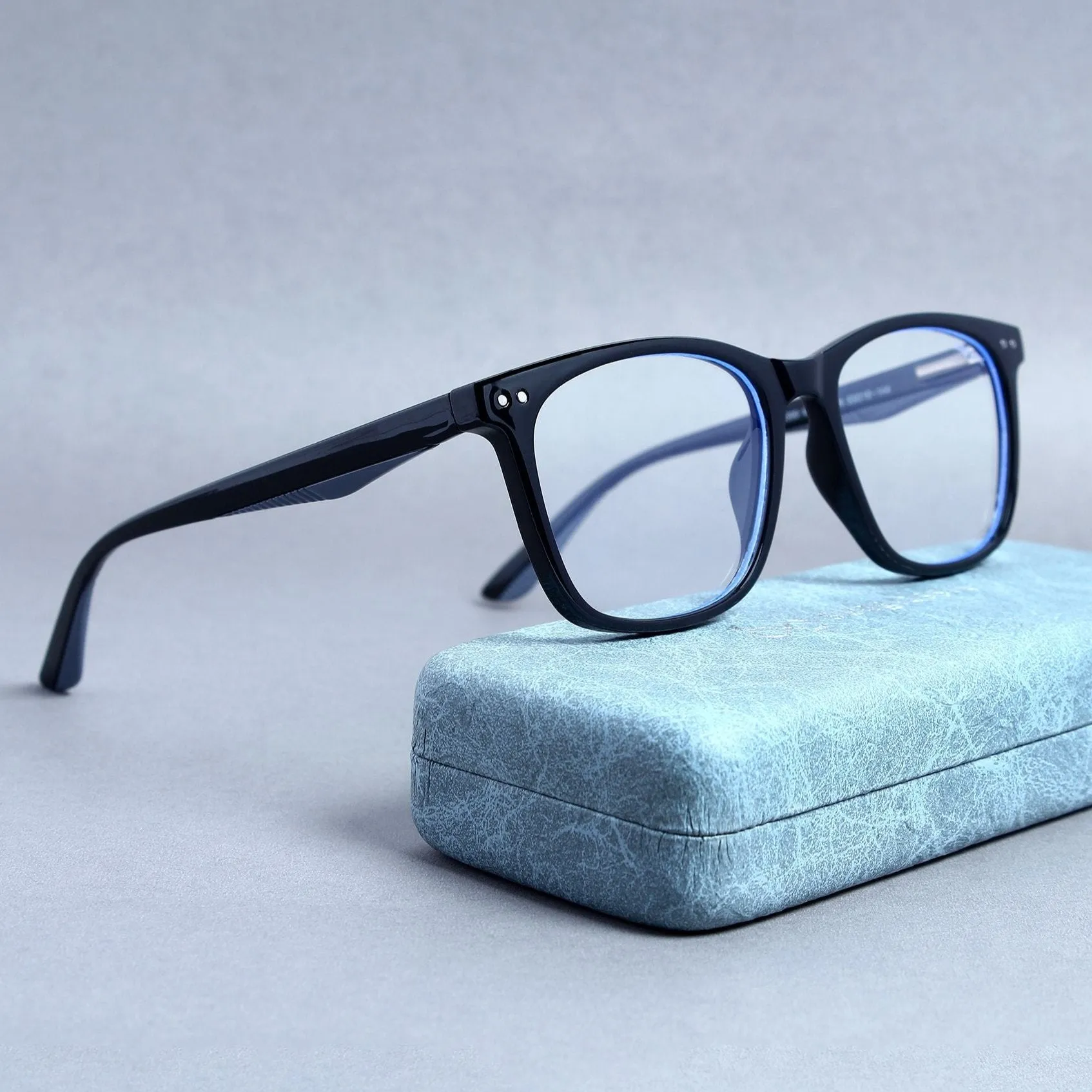 Marlton. Black Clear Anti-Blue Light TR90 Square Sunglasses