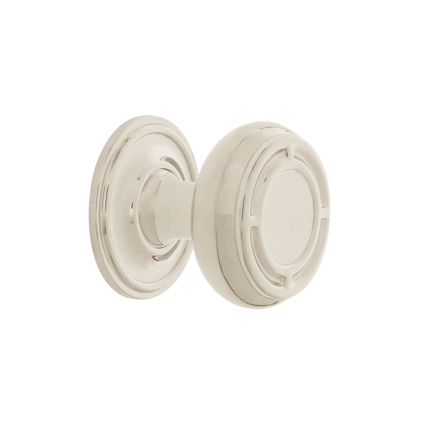 Mission Brass 1 3/8" Cabinet Knob with Classic Rose in Polished Nickel