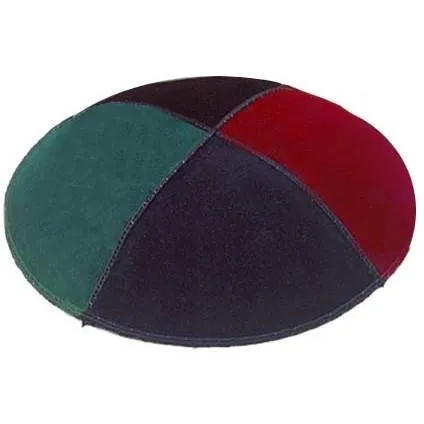 Multi Color Suede Kippahs. Color Suede Panel Kippahs