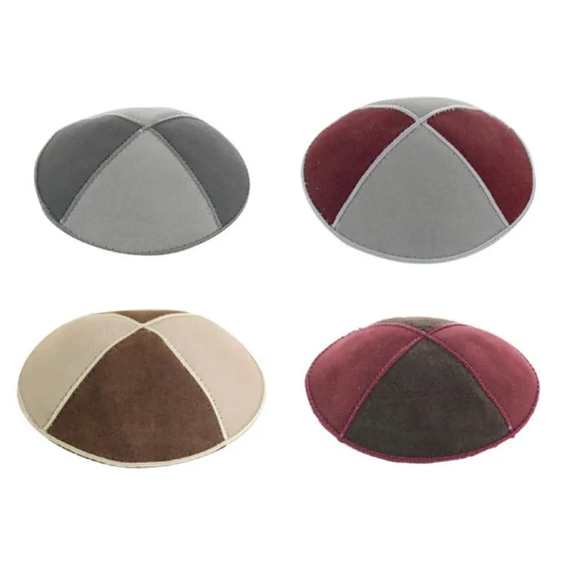 Multi Color Suede Kippahs. Color Suede Panel Kippahs