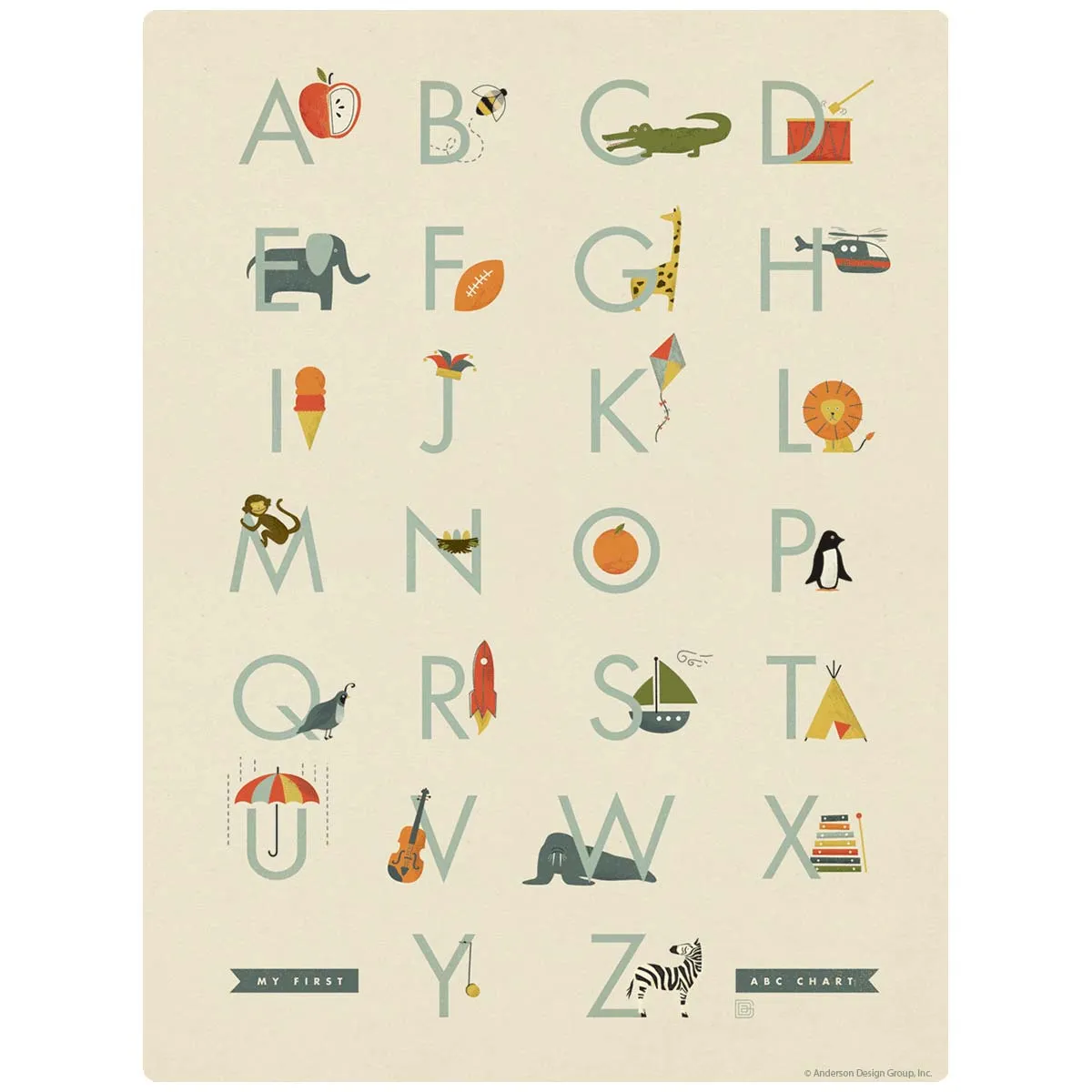 My First ABC Alphabet Chart Vinyl Sticker For Boys