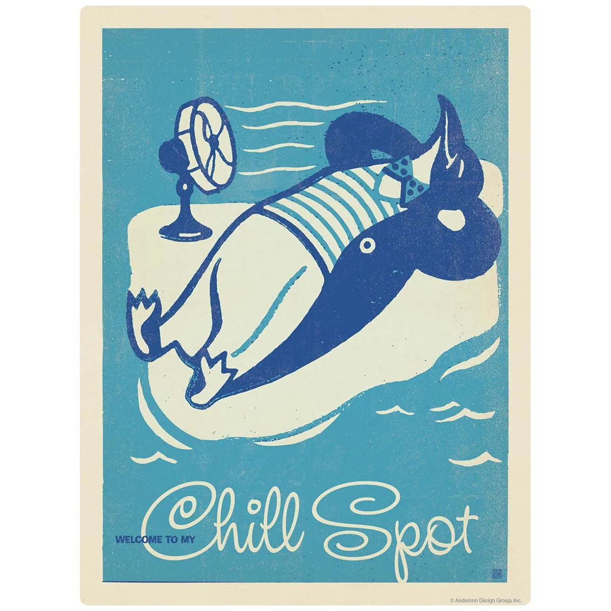 Penguin Chill Spot Vinyl Sticker