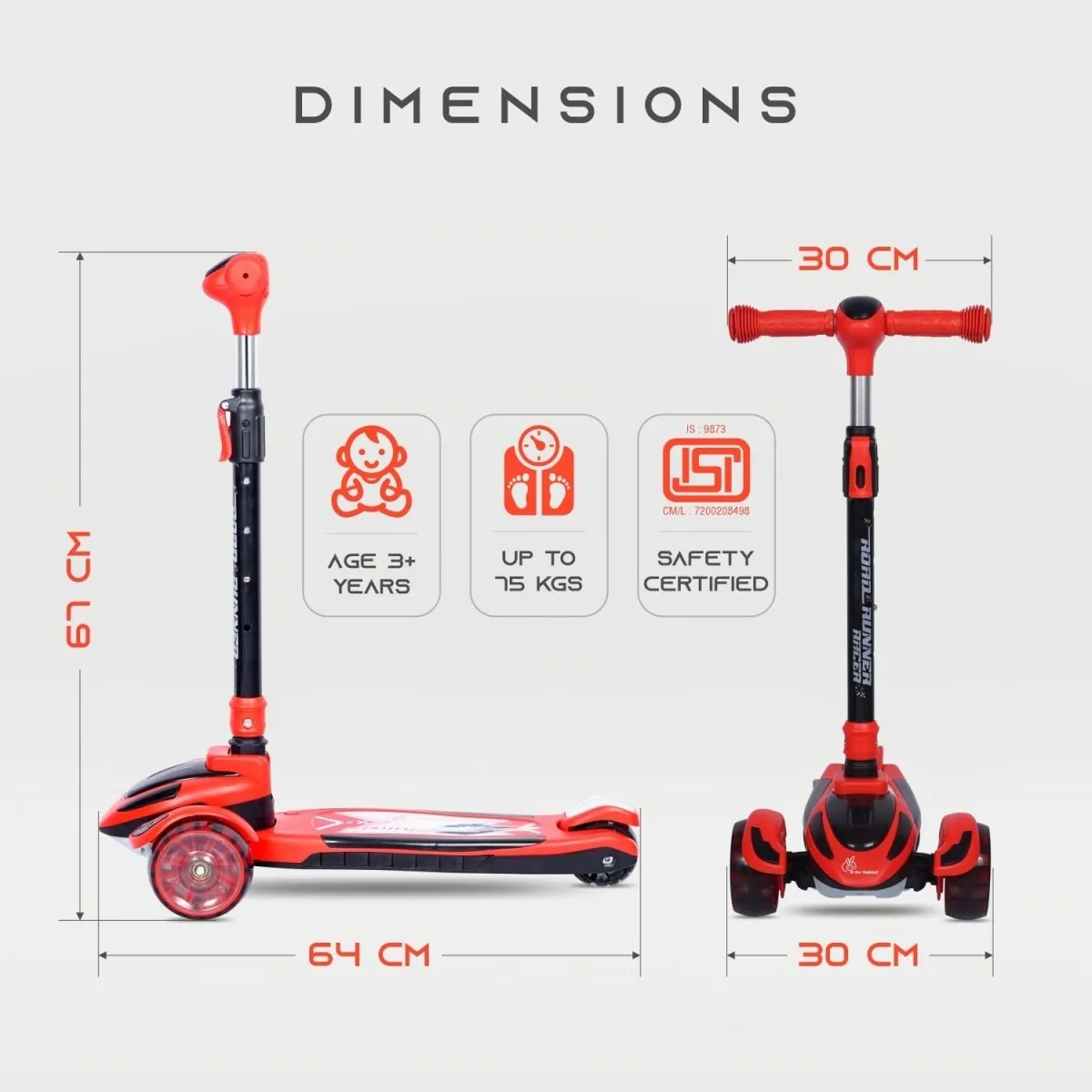 R for Rabbit Road Runner Racer- Red Black