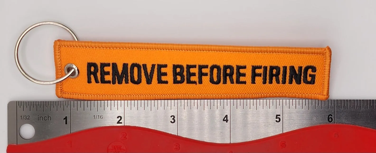 Remove Before Firing Orange Keychain