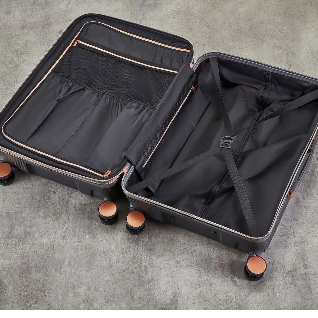 Rock Mayfair 3 Piece Hardsided Exp Luggage - Charcoal