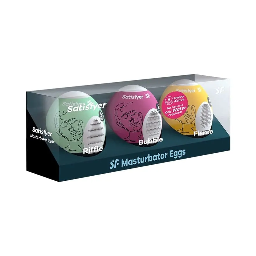 Satisfyer Masturbator Egg 3er Set Riffle  Bubble  Fierce